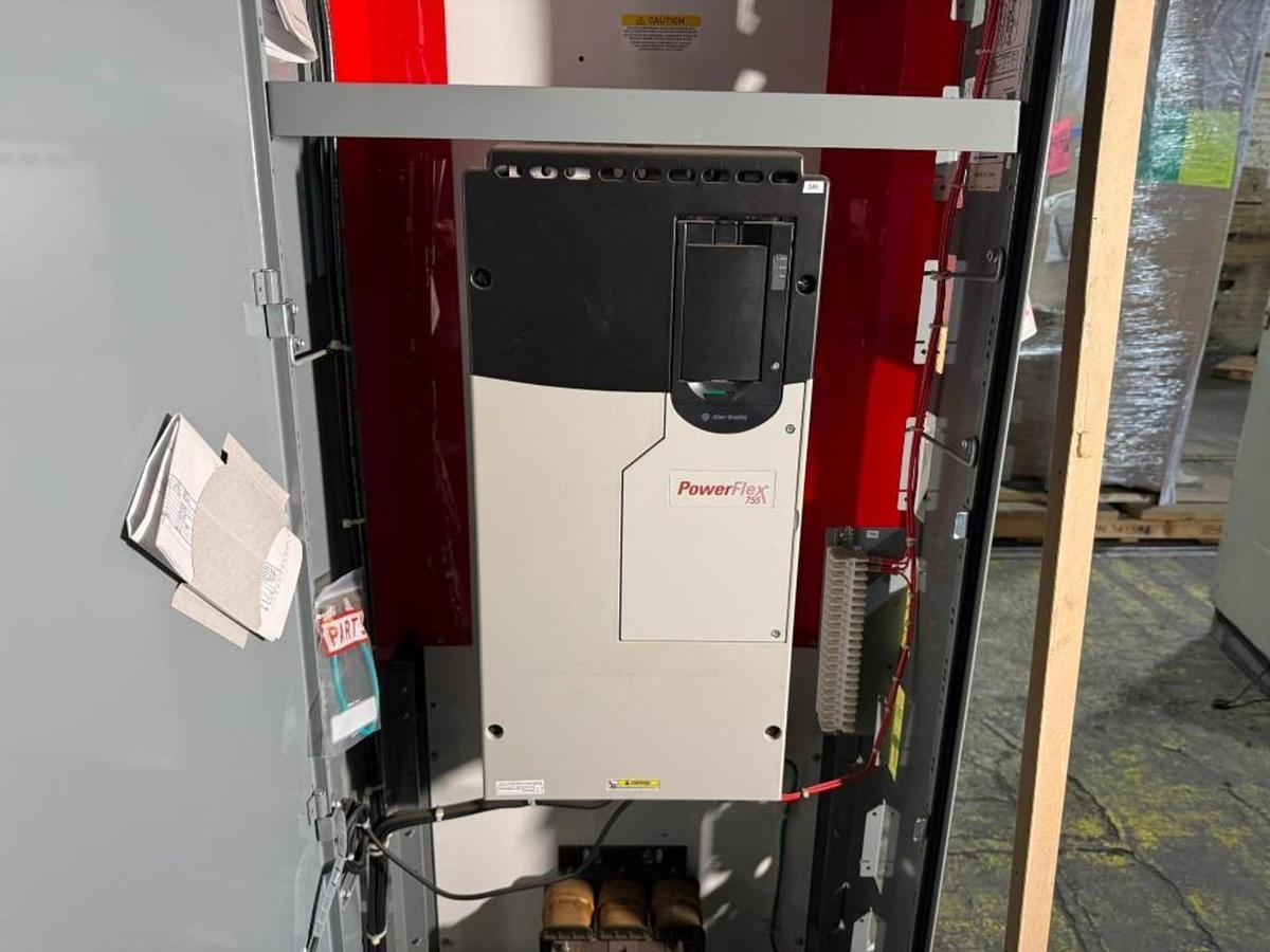 Used NEW ALLEN-BRADLEY MCC ENCLOSURE W/ 60HP POWERFLEX 755 DRIVE 20G1ANE063AN0NNNNN