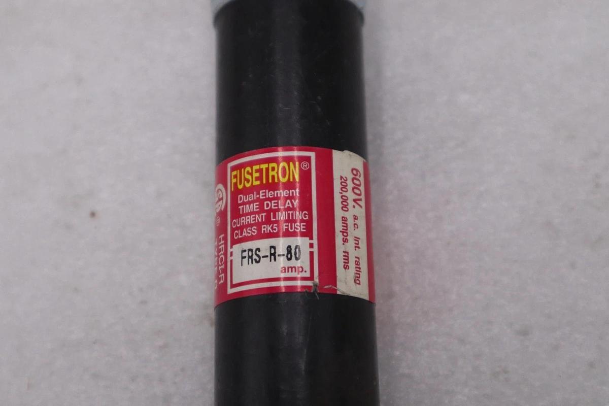 Used LOT OF 3 - Bussmann FRS-R-80 Fusetron Dual Element Time-Delay - STOCK 5810A