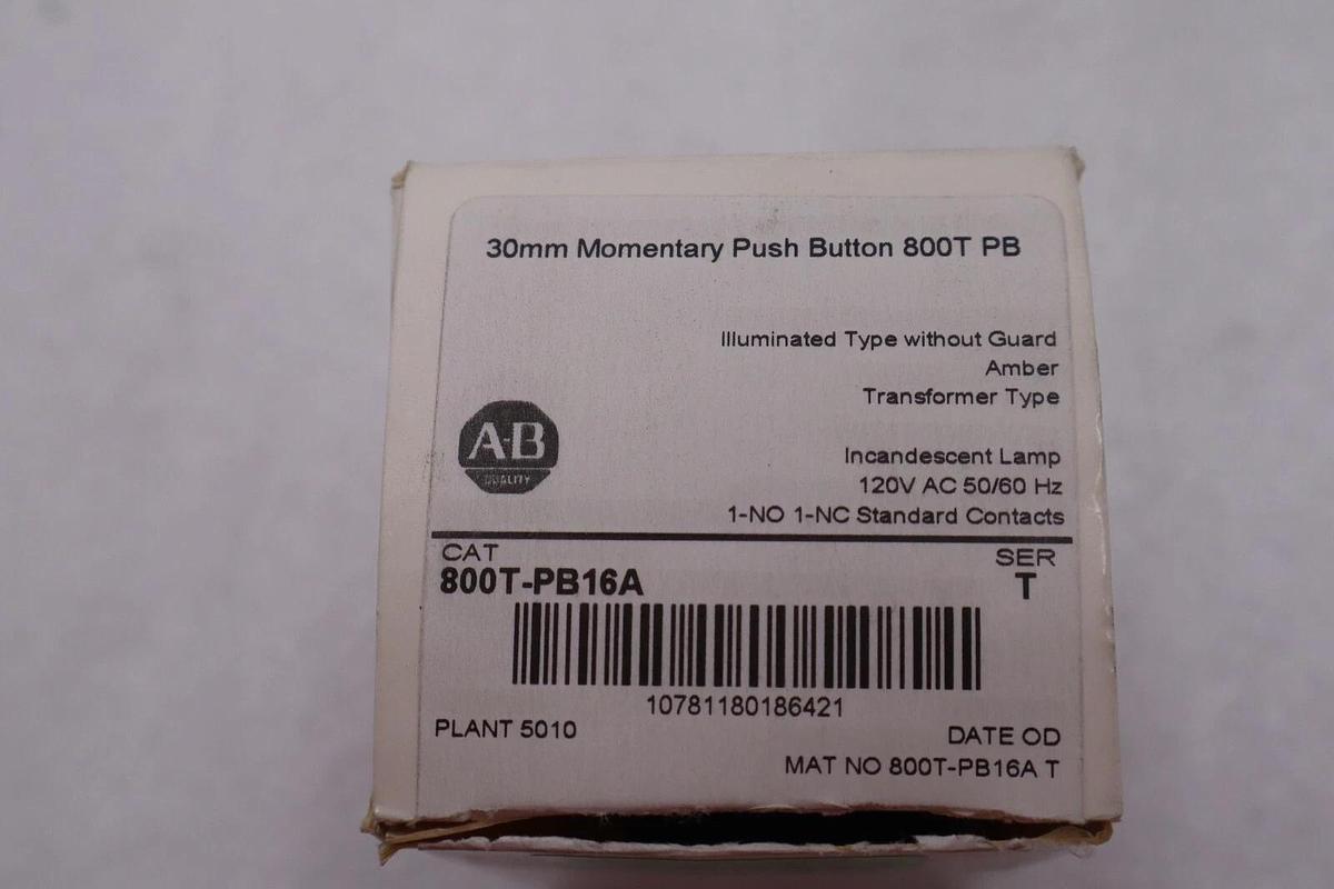 ALLEN BRADLEY 800T-PB16A / 800TPB16A (IN BOX) STOCK L-238-A