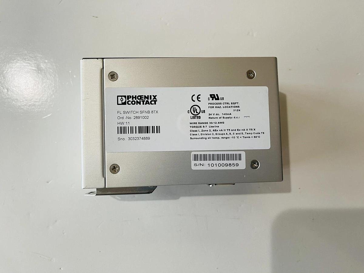 Used Phoenix Contact FL SWITCH SFNB 8TX, 2891002 Ethernet Switch #K-192