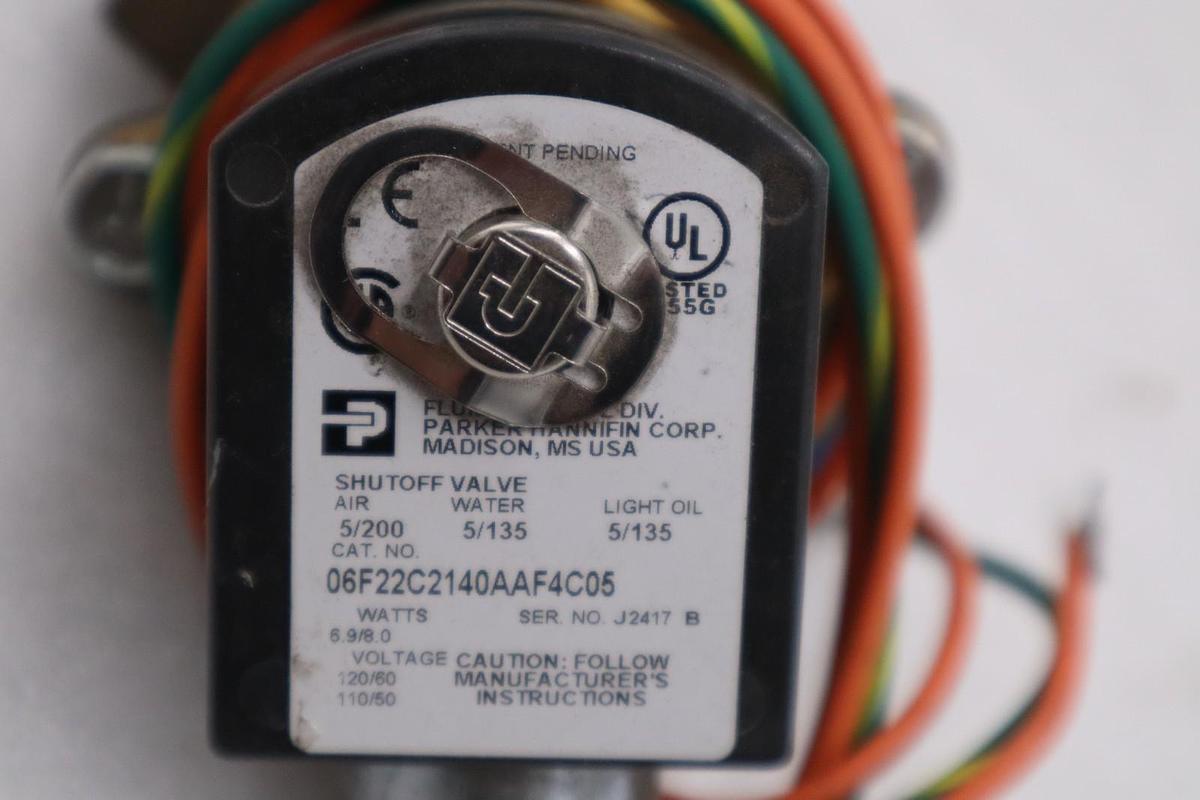 Used PARKER Brass 06F22C2140AAF4C05 Solenoid Valve NEW OPEN BOX STK L85C