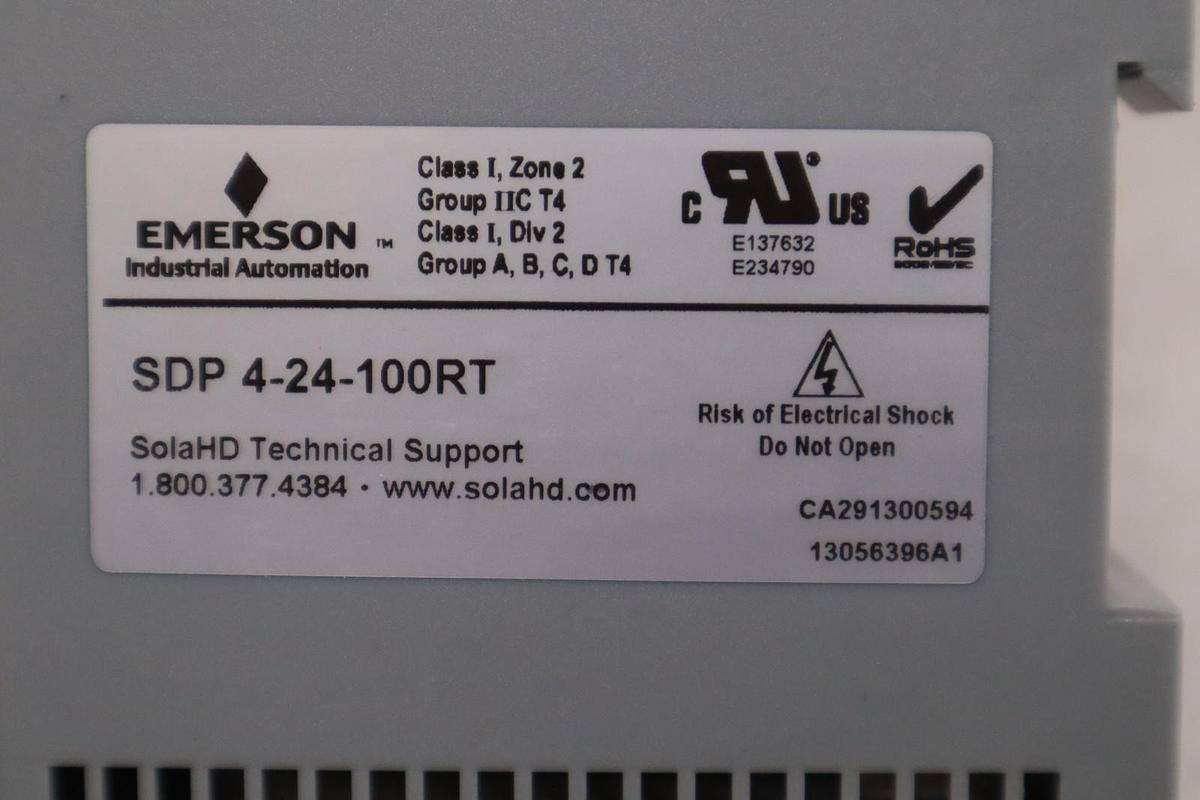 Used NEW OPEN BOX Emerson SDP 4-24-100RT Sola Power Supply STK GF365