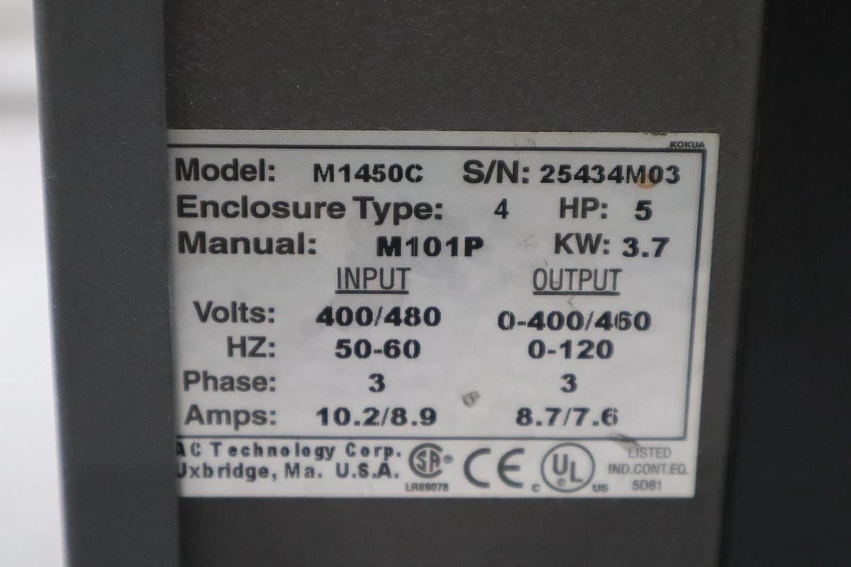 Used AC Tech MC Series 5HP 3.7 kW Frequency Drive M1450C STK CC208