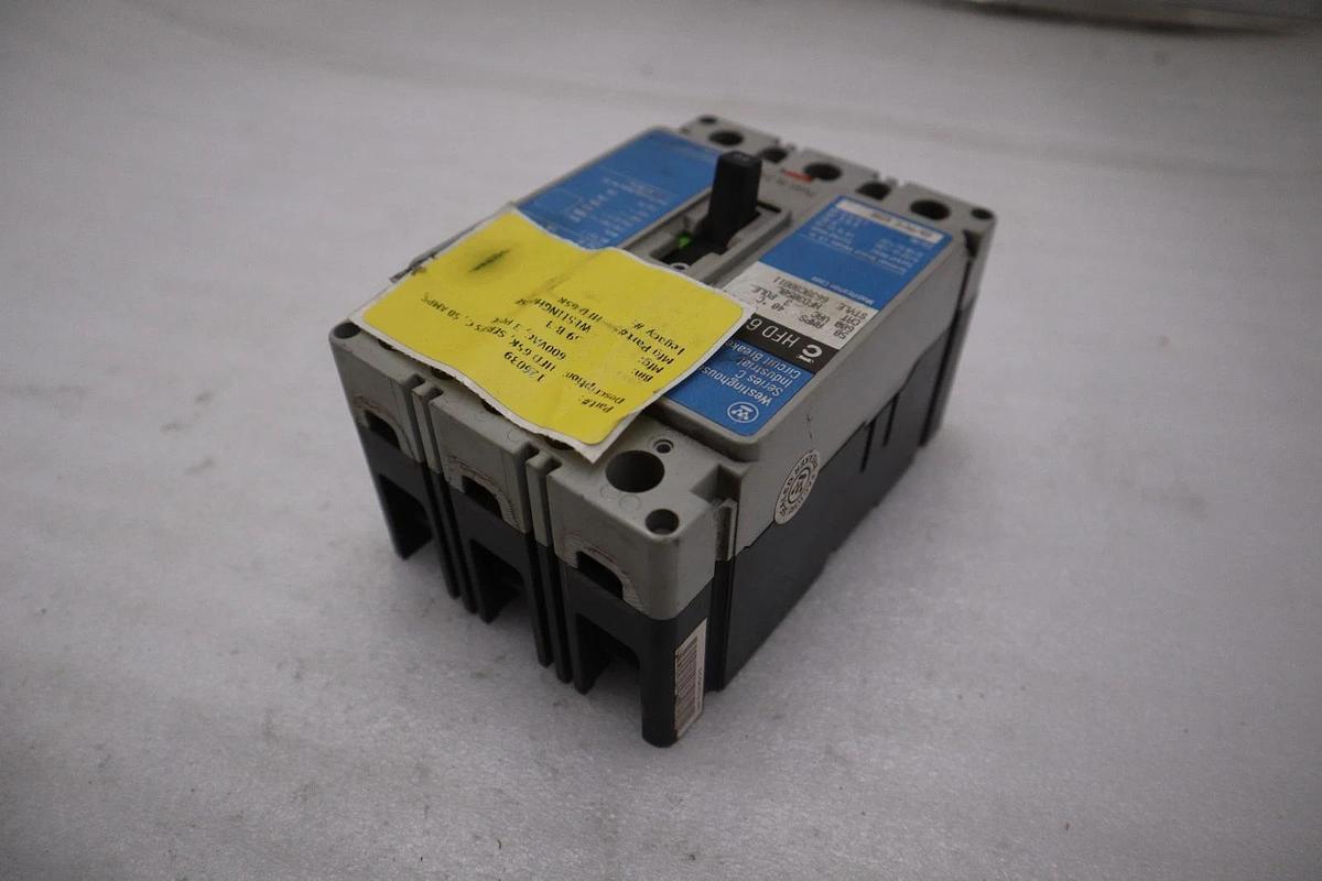 Used Cutler Hammer Westinghouse HFD3050L Breaker 50 Amp 600 Vac STK CC224