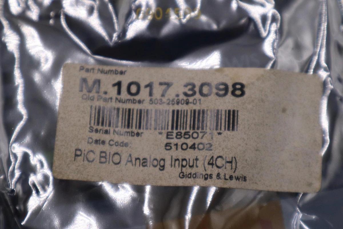 Used NEW Giddings & Lewis M.1017.3098 503-25909-01 4 CH I/O Module STOCK H1770