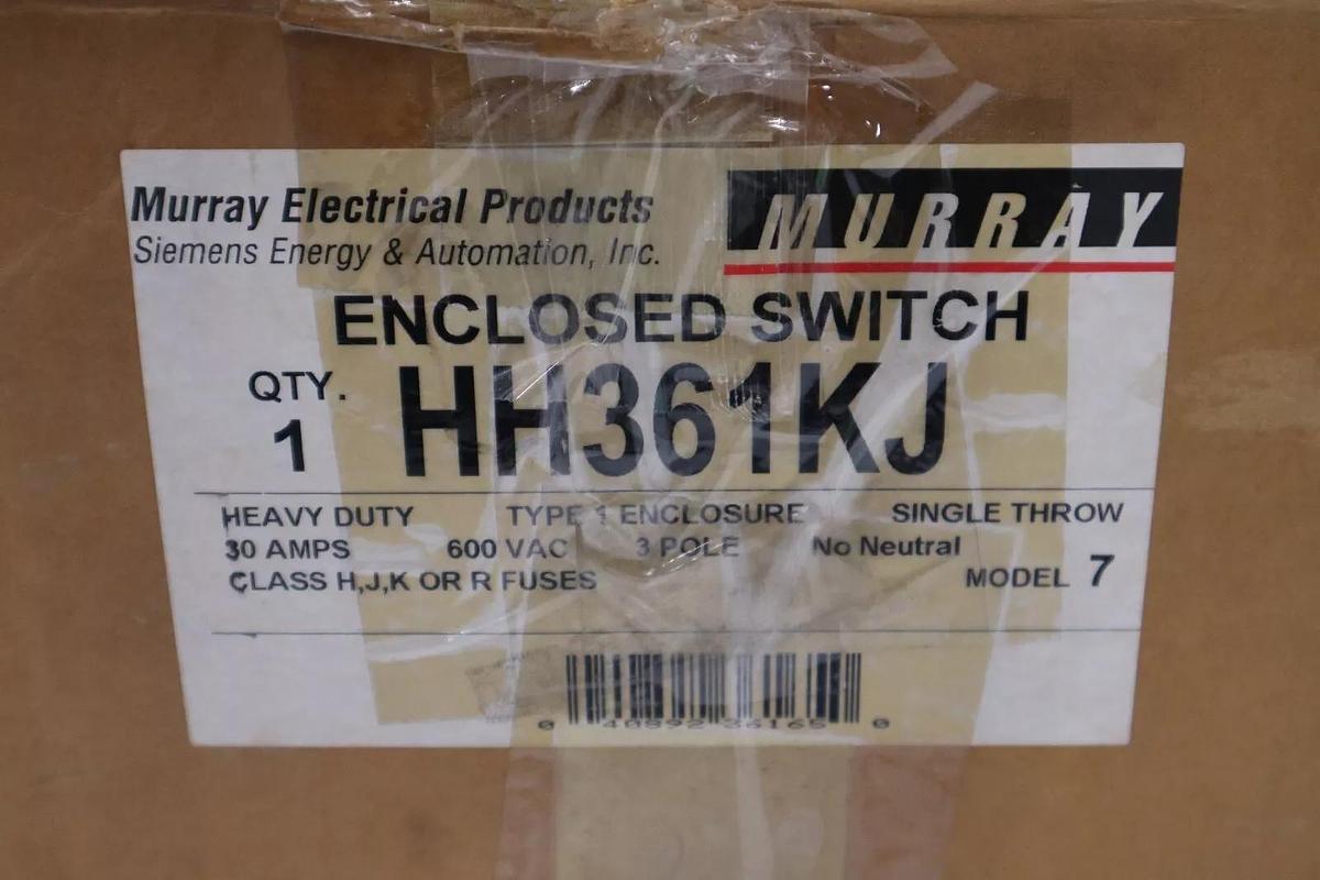 SIEMENS HH361KJ Fusible Disconnect Safety Switch Enclosure Receptacle STOCK 5442