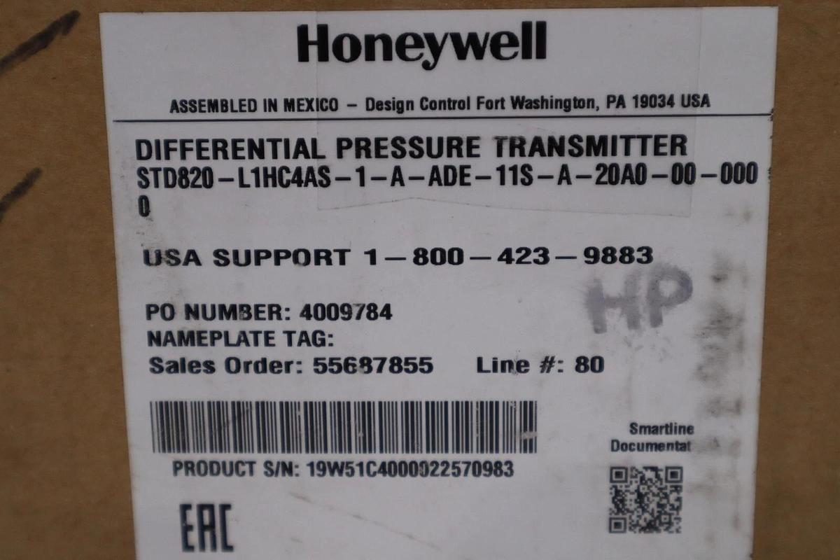 Used NEW Honeywell STD820-L1HC4AS-1-A-ADE-11S-A-20A0-00-000 Transmitter STOCK 2525-A