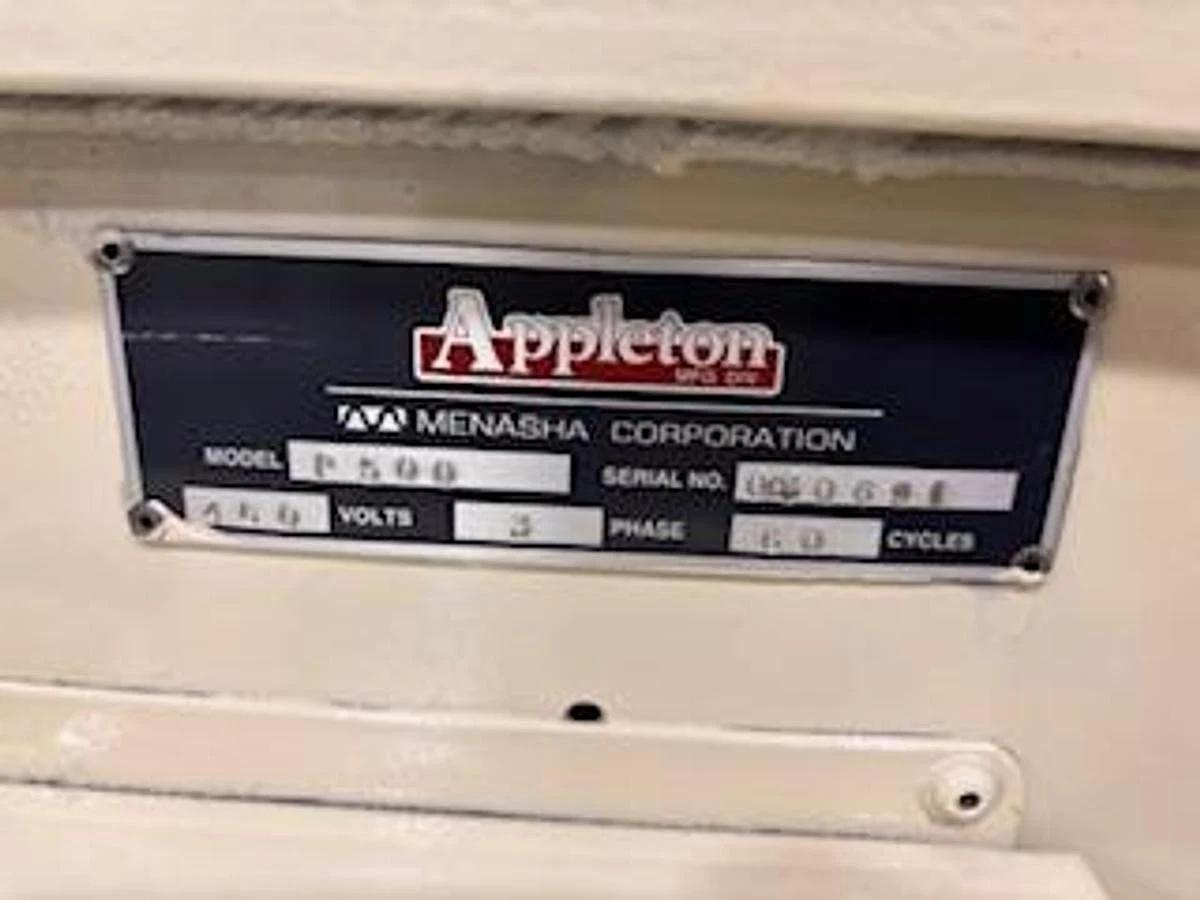 Used APPLETON / MENASHA P500 SEMI-AUTO CORE CUTTER 120" X 6" DIAMETER