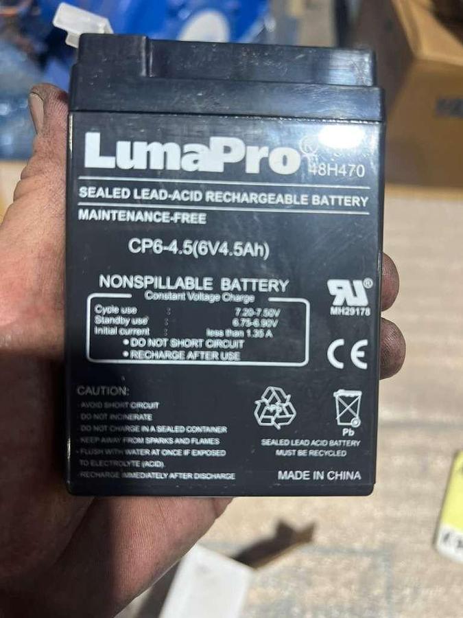 Used NEW OPEN BOX LUMAPRO 48H470 SEALED LEAD ACID RECHARGEABLE BATTERY K-759CC