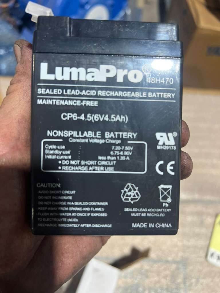 Used NEW OPEN BOX LUMAPRO 48H470 SEALED LEAD ACID RECHARGEABLE BATTERY K-759CC