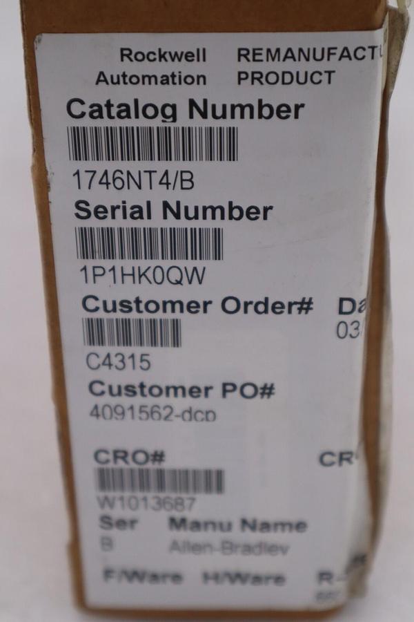 Used Allen Bradley 1746-NT4 Series B Thermocouple Input Module STOCK H125