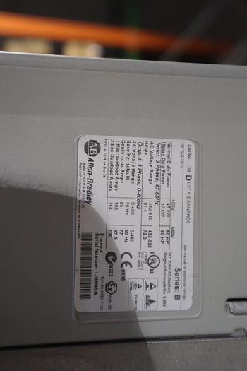 Used ALLEN BRADLEY 60HP POWERFLEX 700 20BD077A0ANNAND0 6.003 FRN SER B STOCK 1804