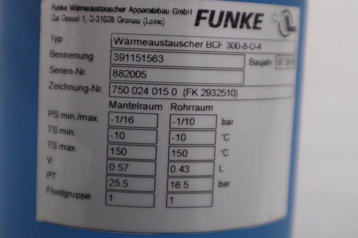 Used NEW FUNKE BCF 300-8-O-4 HEAT EXCHANGER 7500240150 391151563 (FOUR AVAILBALE)