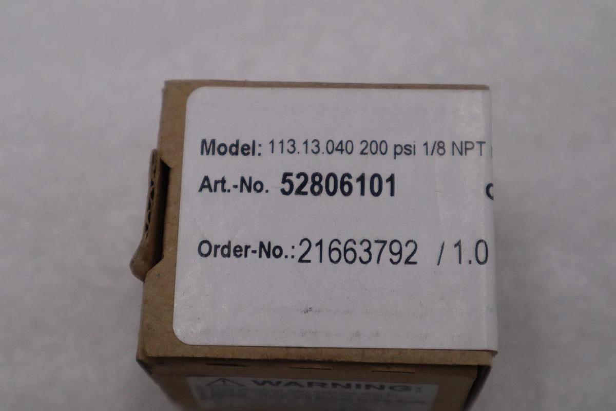 Used Wika 113.13.040 200 PSI 2. Tig kPa Pressure Gauge Liquid Filled STOCK H886A