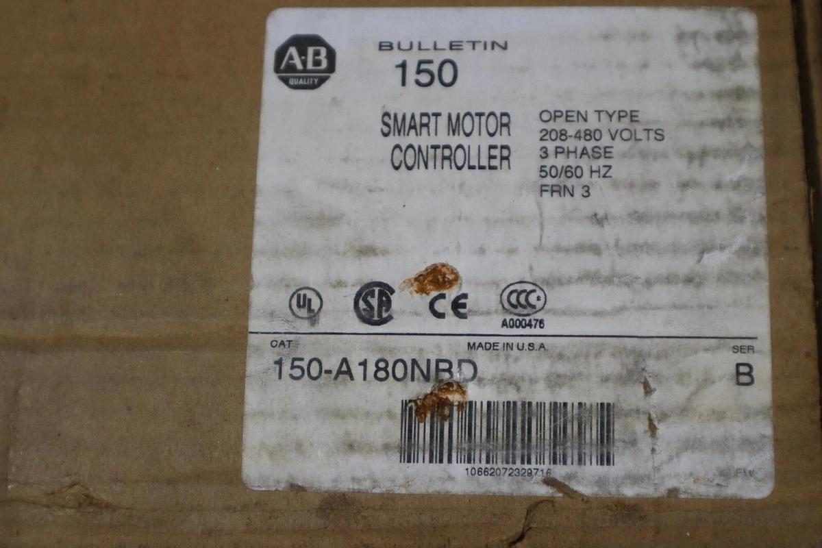 Used Allen Bradley 150-A180NBD SMC Plus Smart Motor Controller Ser. B NEW IN BOX HS15