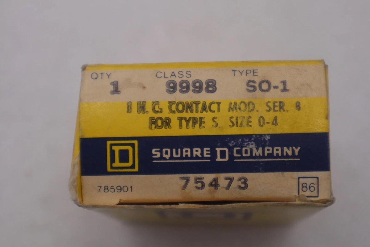 LOT OF 2 - NEW SQUARE-D 9998 SO-1 SER B SIZE 0-4 STOCK K-3215