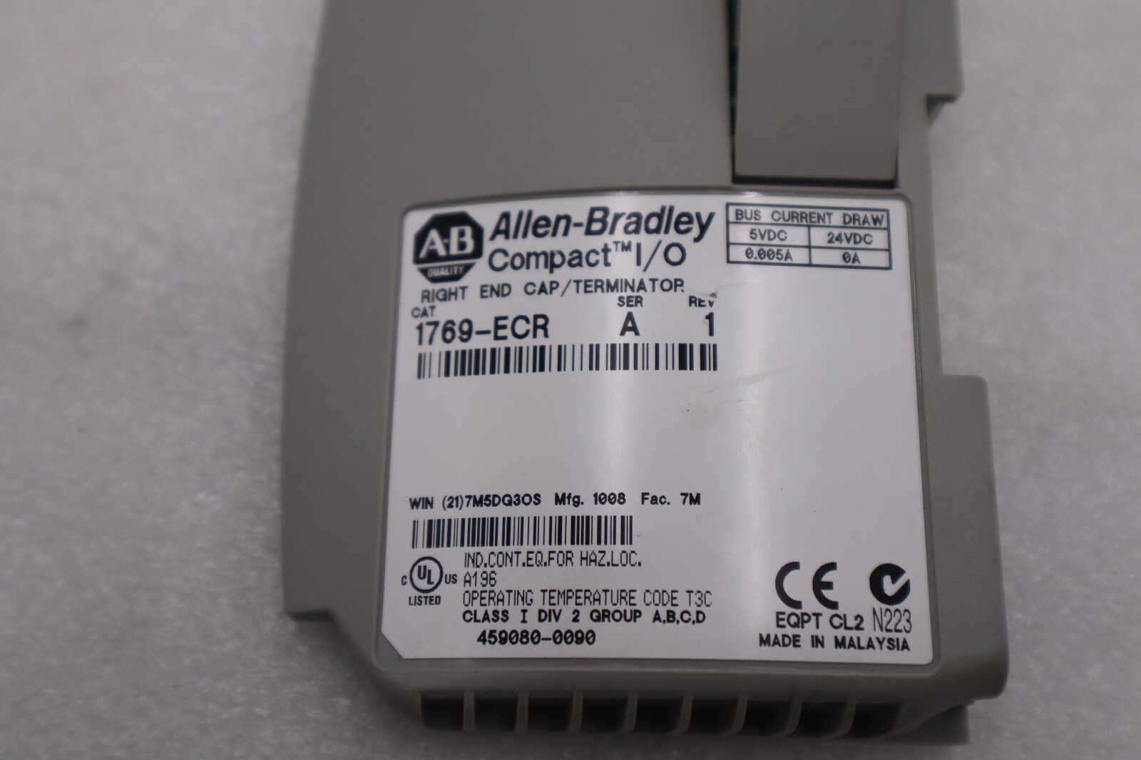 Used Allen Bradley 1769-ECR Compact I/O PLC Right end cap STOCK L-697C