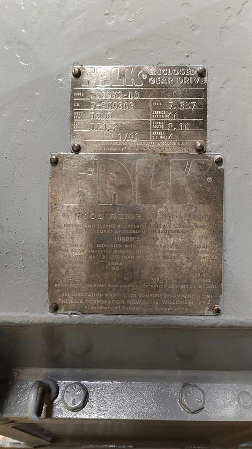 Used FALK ENCLOSED GEAR DRIVE SPEED REDUCER 7.357 RATIO 2080Y1-LD