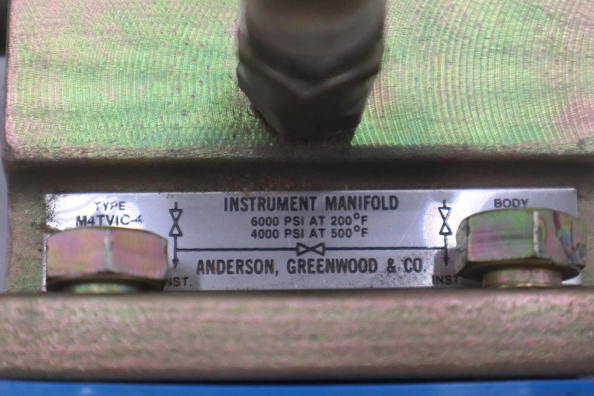 Used ANDERSON GREENWOOD M4TVIC-4 DIFFERENTIAL PRESSURE MANIFOLD VALVES STOCK 3757A