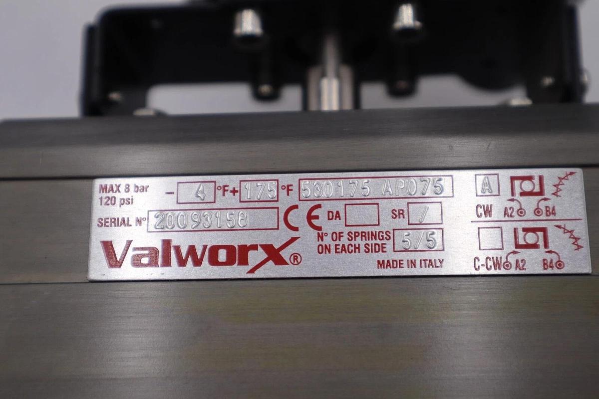 VALWORX 530175 AP075 PNEUMATIC ACTUATOR W/ 529102A SOLENOID 529910A VALVE #008-A