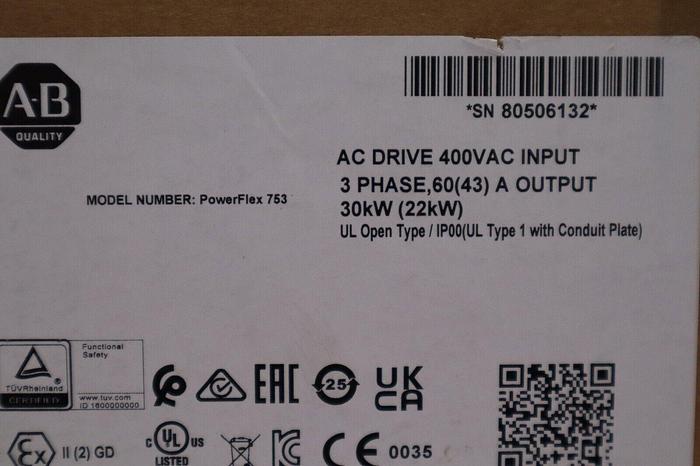 20F11NC060AA0NNNNN PowerFlex 753 40 HP DRIVE VFD NEW 2023 STOCK 1806-A