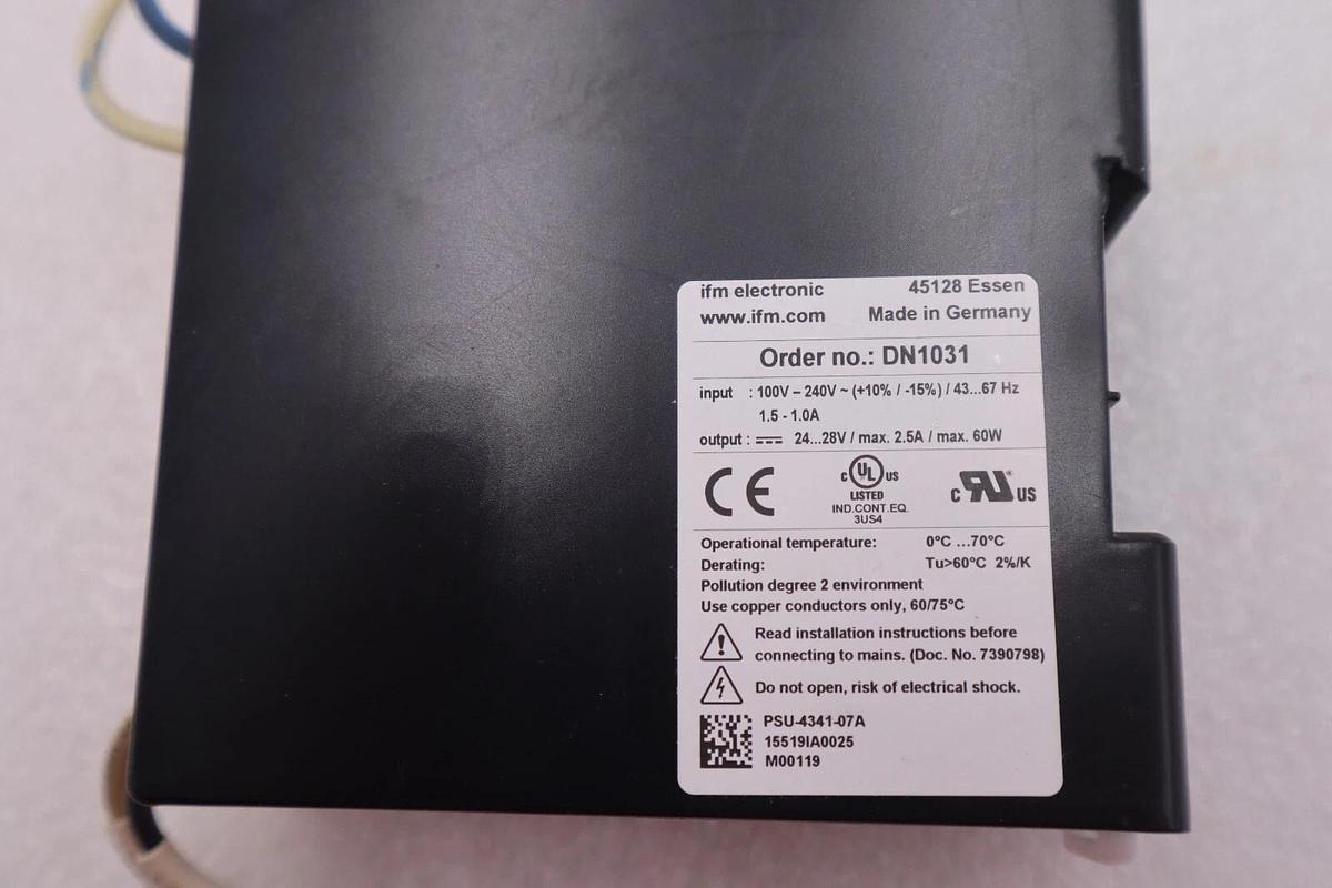 Used EFECTOR PSU-1AC/24VDC-2,5A-DN1031 POWER SUPPLY STOCK L-244-A