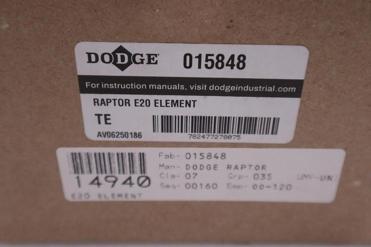 Used DODGE 015848 / 015848 RAPTOR E20 ELEMENT - NEW IN BOX - STOCK GF443A