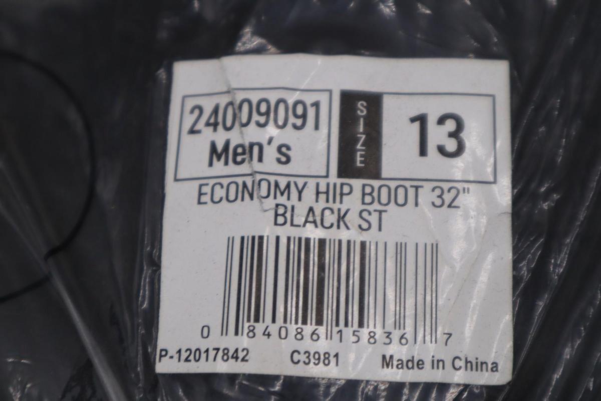 Used NEW Lacrosse 24009091-13 Black Steel Top Hip Boots Size 13 STOCK 2983CC