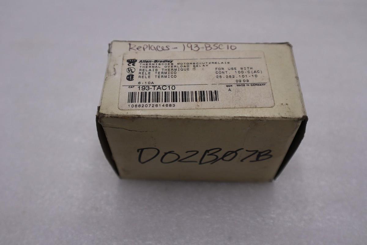 Used NEW OPEN BOX Allen-Bradley Bimetallic Overload Relay 193-TA C10 Ser A STK H1060A