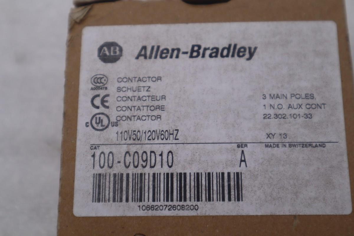 Used NEW OPEN BOX ALLEN BRADLEY 100-C09D10 CONTACTOR IEC 9 AMP 3 POLE STOCK B-1385
