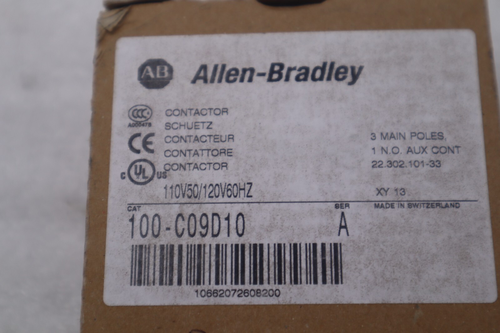 Used NEW OPEN BOX ALLEN BRADLEY 100-C09D10 CONTACTOR IEC 9 AMP 3 POLE STOCK B-1385