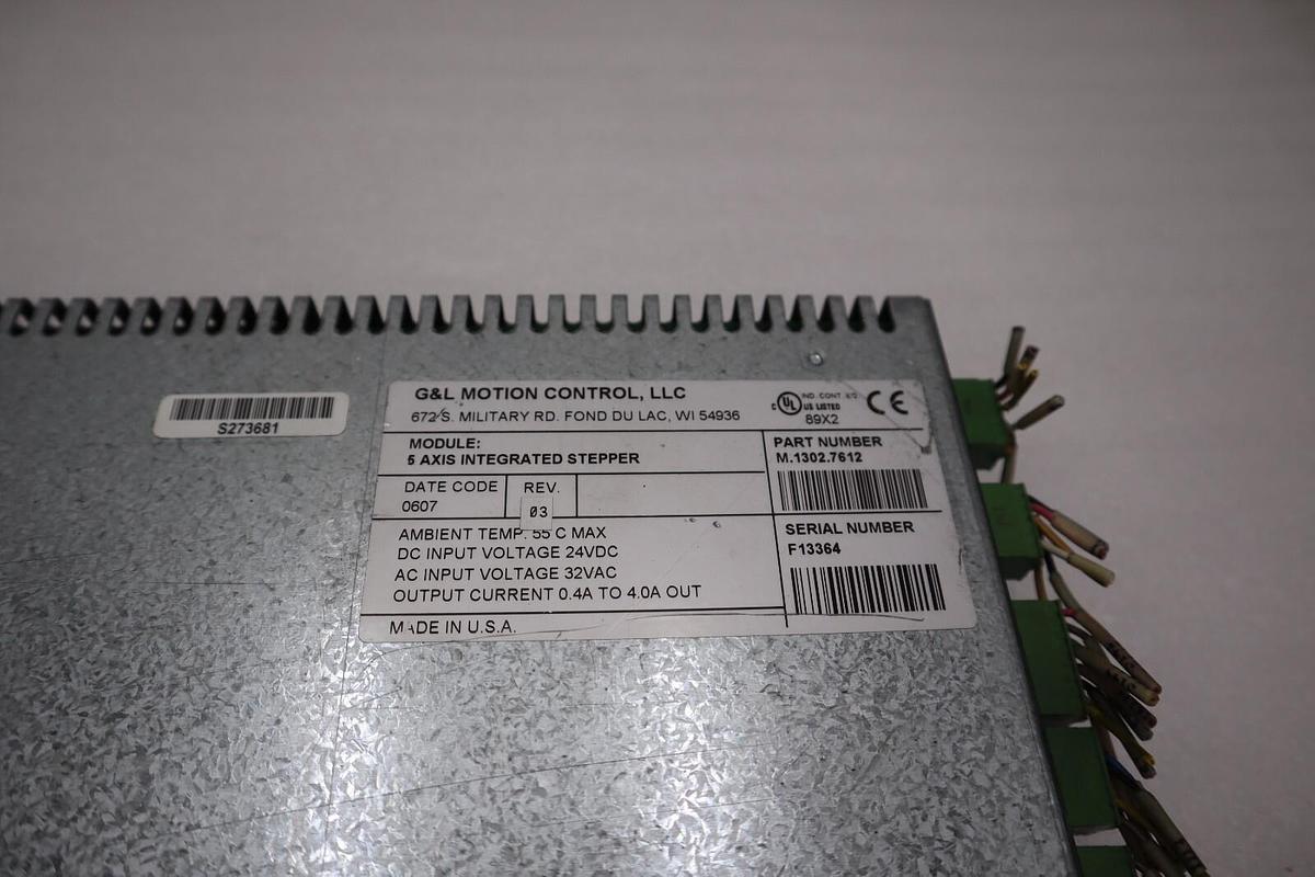 Used G & L MOTION CONTROL M.1302.7612 5-Axis Integrated Stepper 32Vac STOCK 5140A