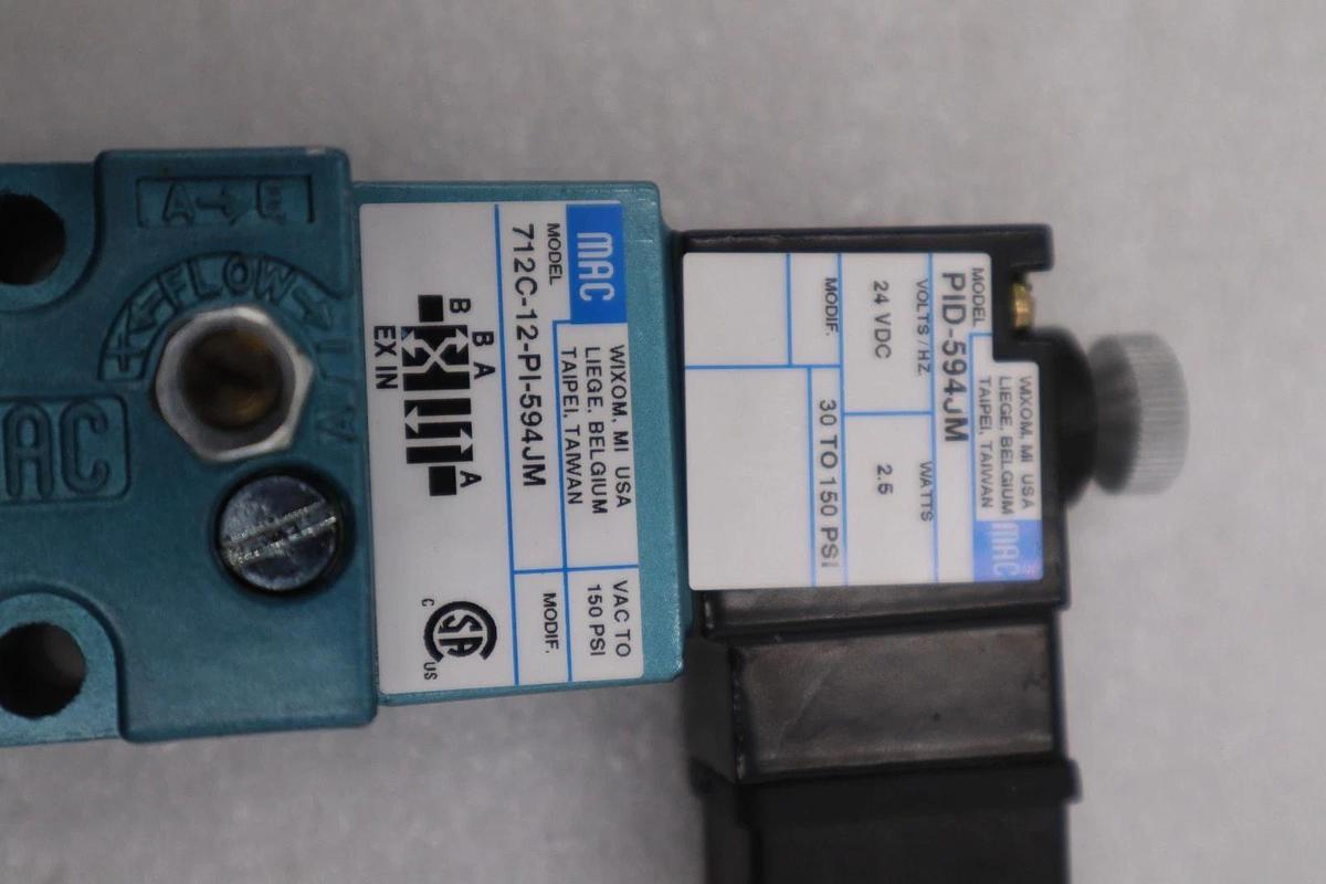 Used MAC 712C-12-PI-594JM SOLENOID VALVE - STOCK GF269A