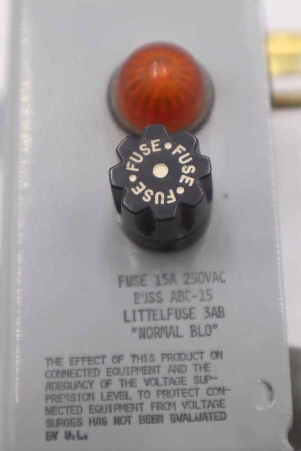 Used JOSLYN 1270-02 PLUG IN AC SURGE ARRESTER SURGITRON STOCK #K-3655