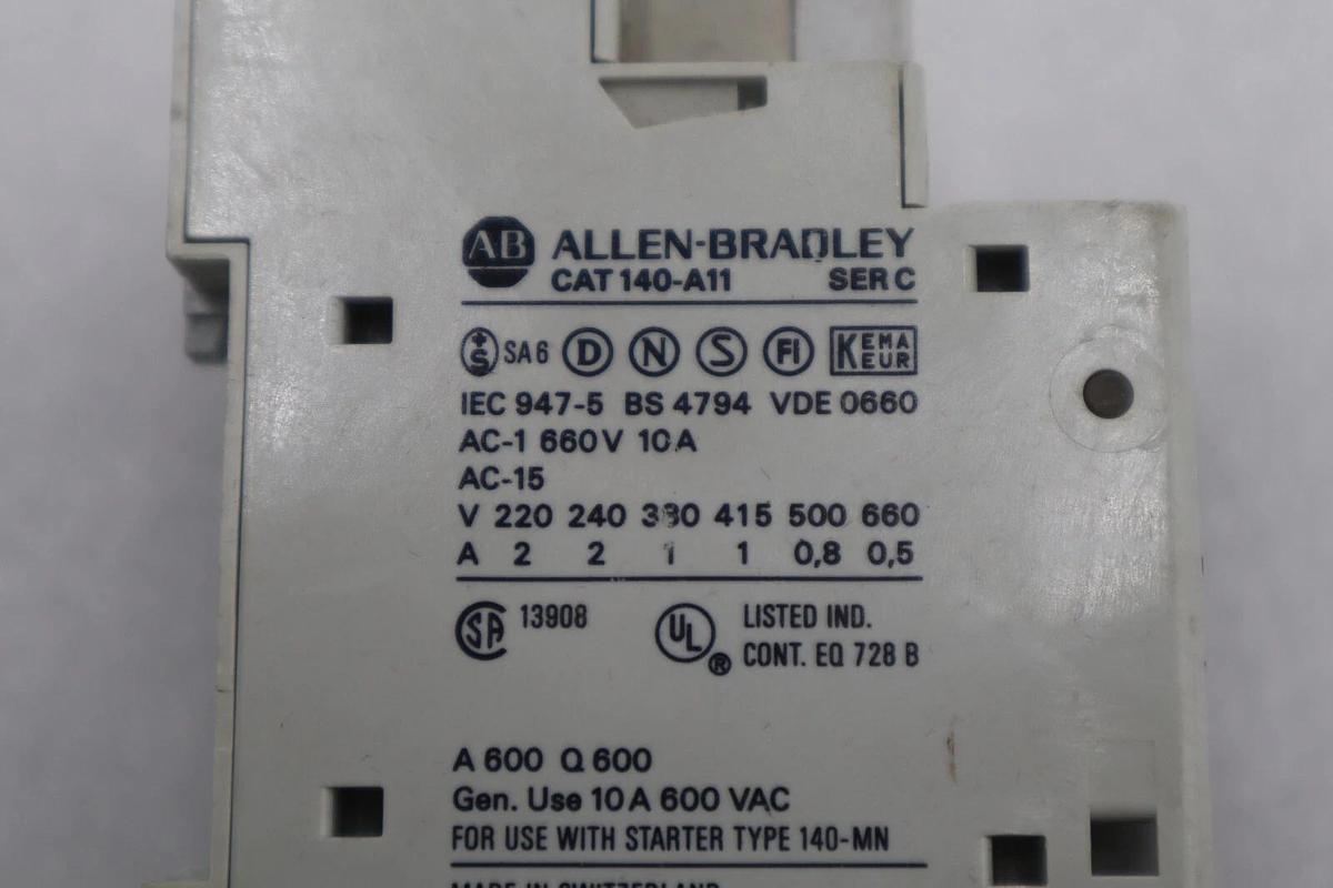 NEW OPEN BOX Allen Bradley 140-A11 Auxilary Contactor AB STOCK K-3013