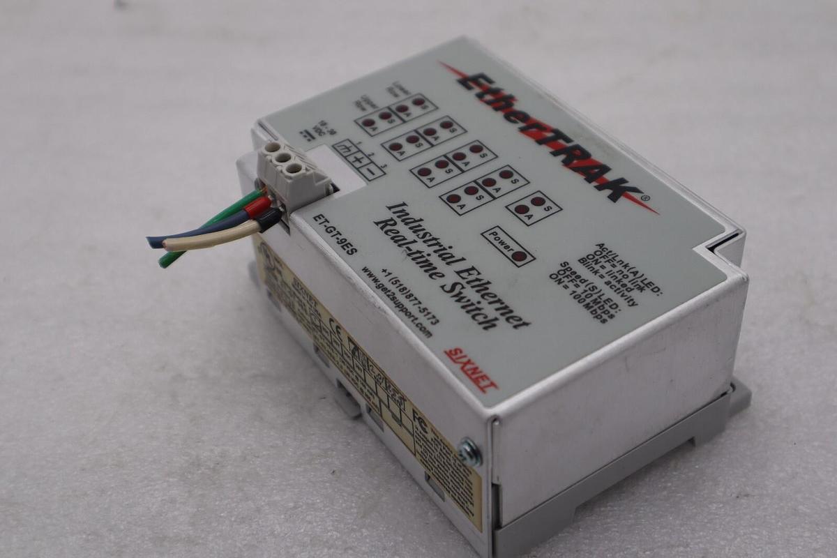 Used Sixnet Model: ET-GT-9ES-1 Real-time Industrial EtherTRAK Switch STOCK L-288-C