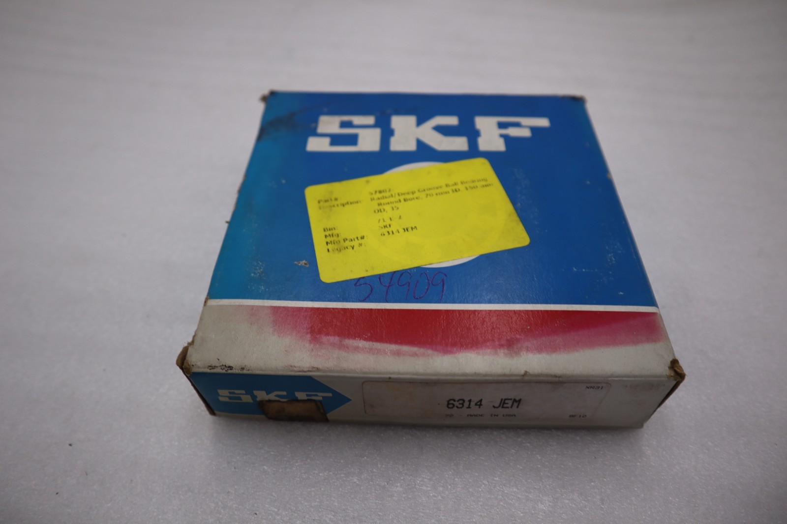 SKF EXPLORER 6314 JEM RADIAL BALL BEARING - NEW IN BOX - STOCK 2953CC
