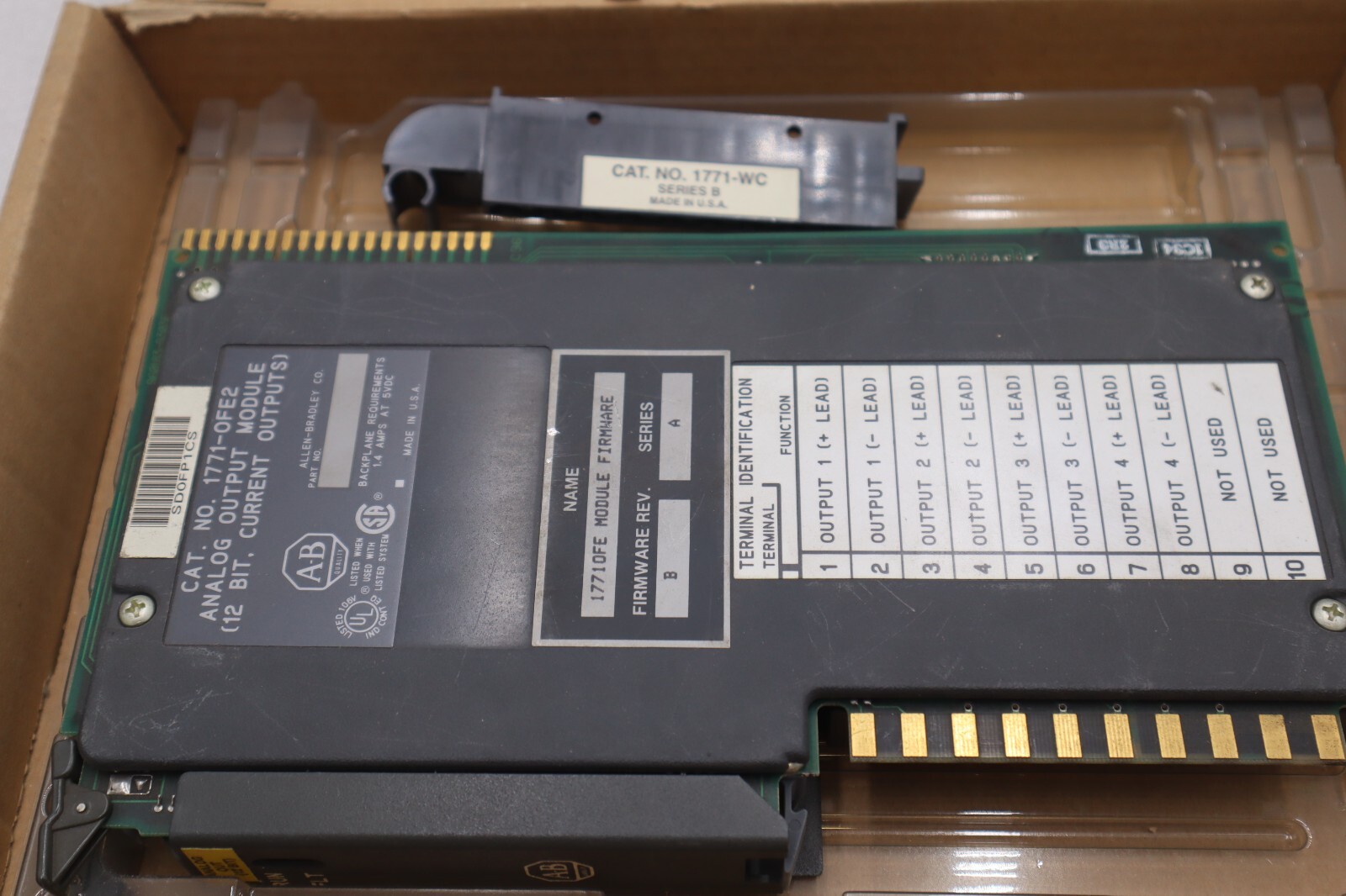 Used ALLEN-BRADLEY 1771-0FE2 ANALOG OUTOUT MODULE SERIES A STOCK #3243