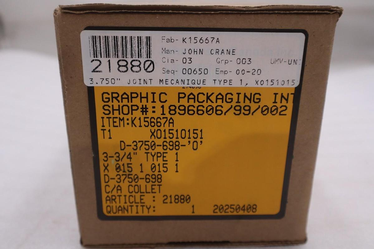 John Crane D-3750-698-"0" TYPE 1 3-3/4" Spring Seal Assembly - STOCK GF4751A