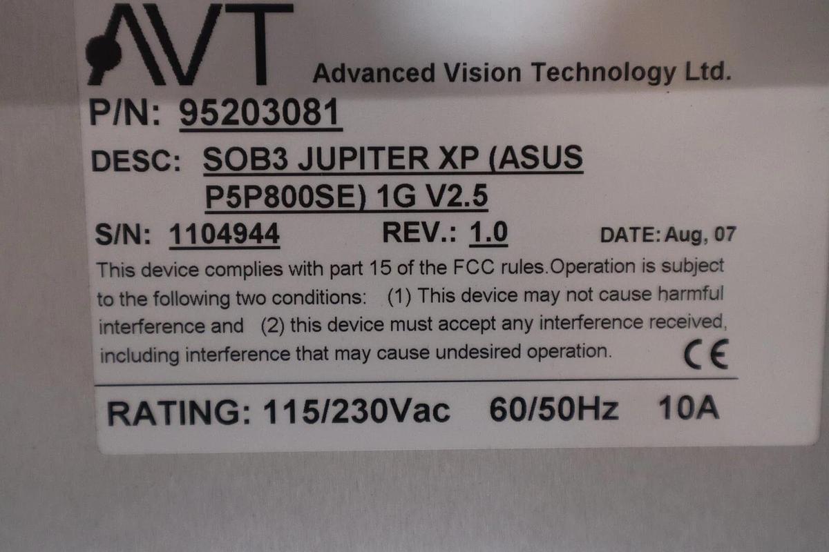 Used AVT 95203081 SOB3 JUPITER XP (ASUS P5P800SE) 1G V2.5 STOCK S-614