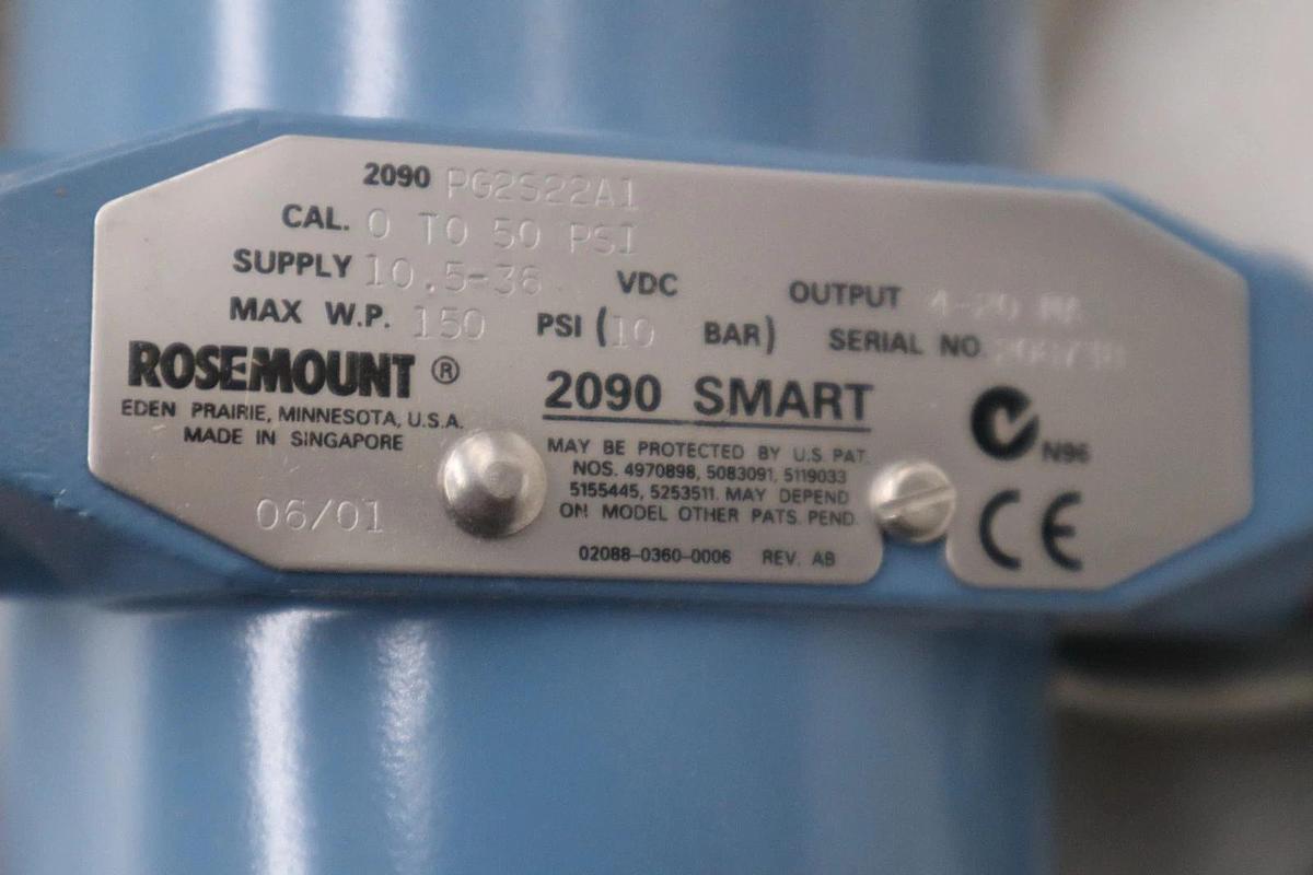 Used ROSEMOUNT 2090PG2S22A1 10.5-36VDC 150PSI PRESSURE TRANSMITTER - STOCK GF449