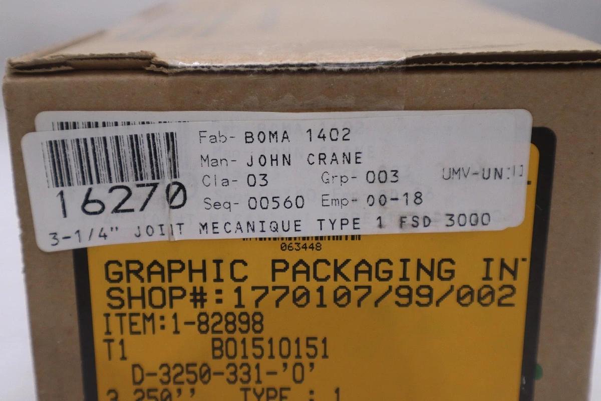 Used John Crane FSD3000 Spring Seal Assembly 3-1/4" NEW IN BOX STOCK GF-938