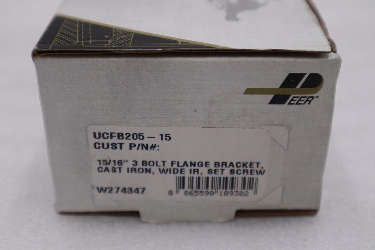 NEW PEER 15/16" UCFB205-15 Premium 3 Bolt Flanged Mounted Bearing STK H431A