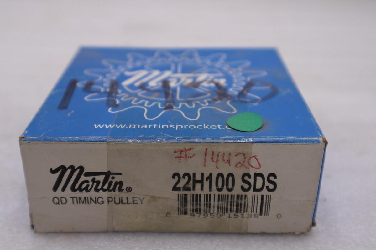 Martin 22H100 SDS Timing Belt Pulley QD Bushing Bore - NEW IN BOX - STOCK GF502A