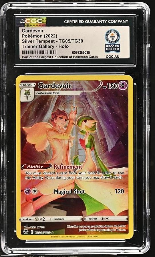 Used 2022 POKEMON SILVER TEMPEST #TG05 FULL ART/GARDEVOIR CGC WORLD RECORD 1/1