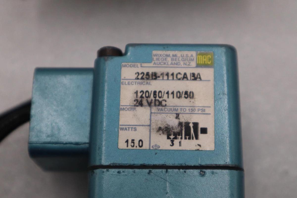 NEW OPEN BOX MAC VALVES INC 225B-111CABA VALVE STK H1312A