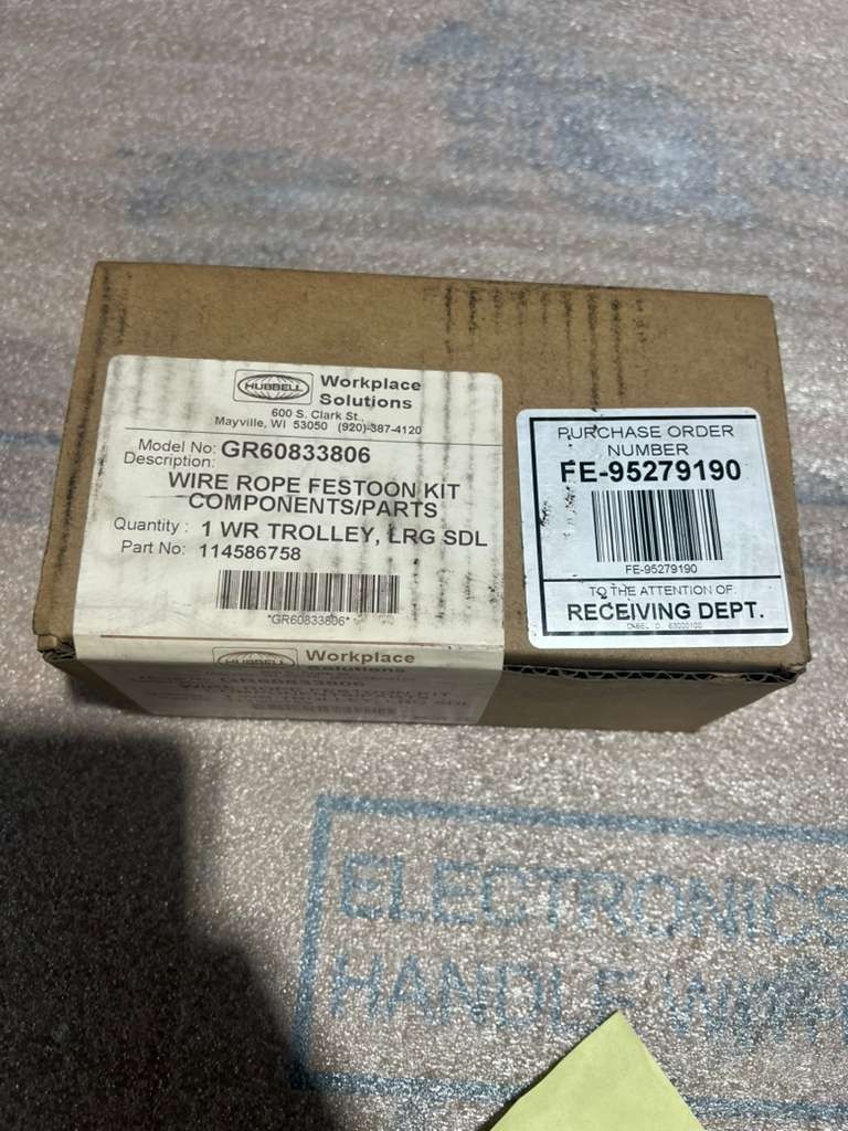 NEW HUBBELL WIRE ROPE FESTOON TOW CLAMP KIT GR60833806 STK K756CC