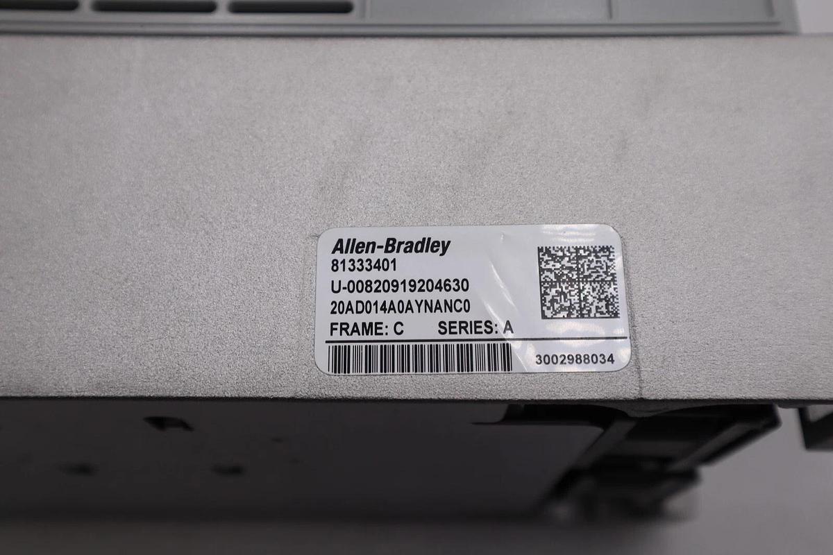 Used New 10hp ALLEN BRADLEY POWERFLEX 70 20AD014A0AYNANC0 MFG Date 2020 STOCK 1825