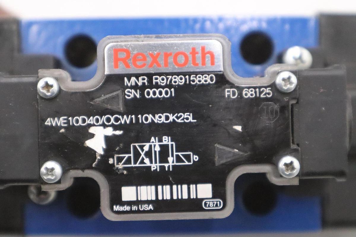 Used REXROTH R978915880 4WE10D4X/OCW110N9DK25L DIRECTIONAL SPOOL VALVE - STOCK GF543