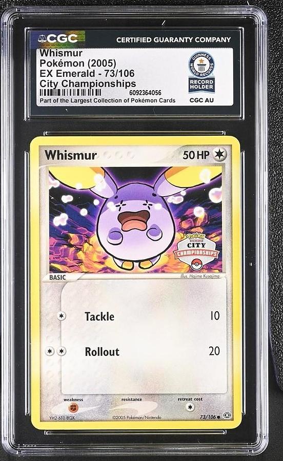 Used Whismur Pokémon 2005 EX Emerald 73/106 City Championships CGC WORLD RECORD 1/1